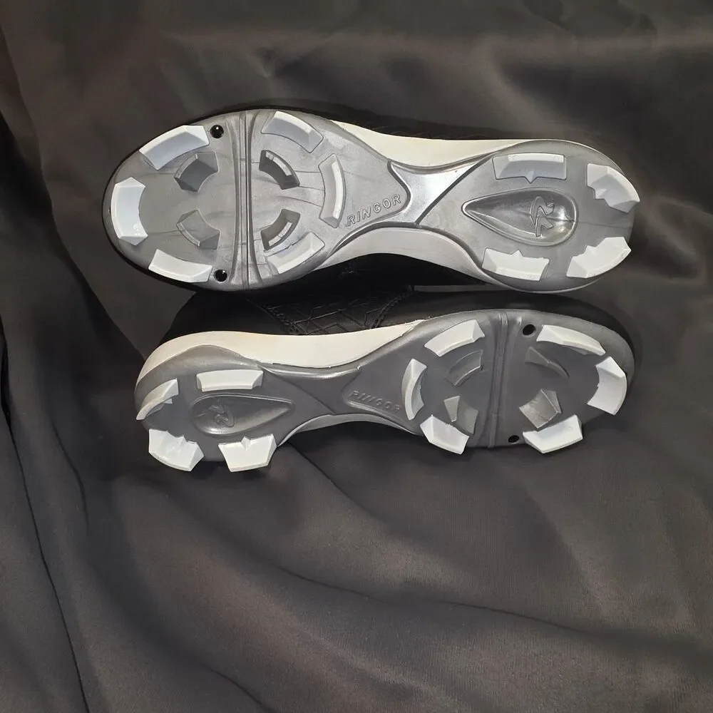 Rip-It Girls Diamond Softball Cleats Size 3.5Y Black Durable Comfort Traction